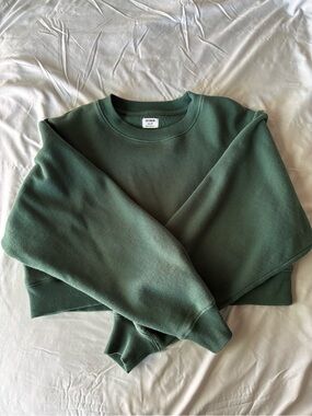 Forest Green Cropped Crewneck Sweatshirt